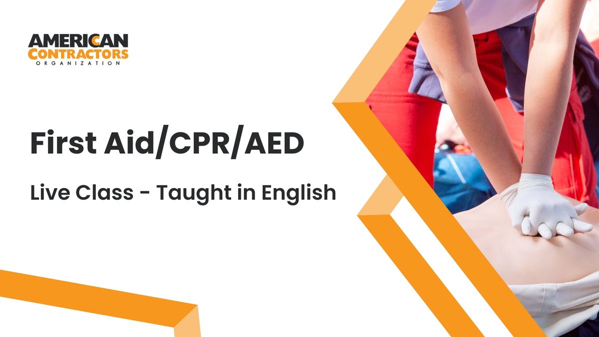 First Aid\/CPR\/AED - Live Class - Taught in English