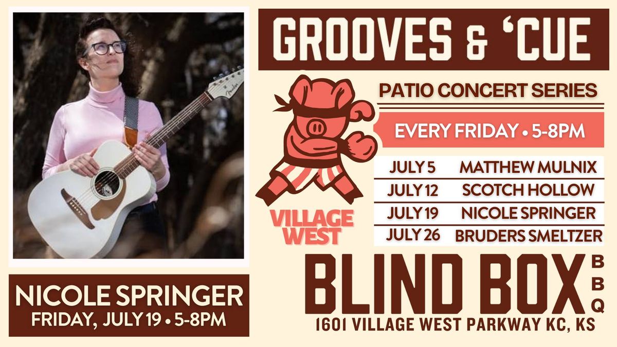 Patio Concert Series: Nicole Springer on Friday, July 19 from 5-8PM at Village West