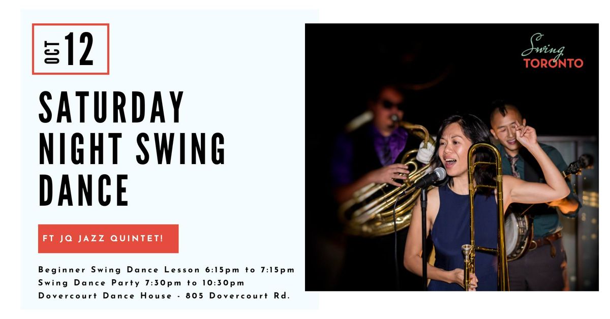 Saturday Night Swing Dance ft. JQ Jazz Quintet! Beginner Lindy Hop lesson & Dance!