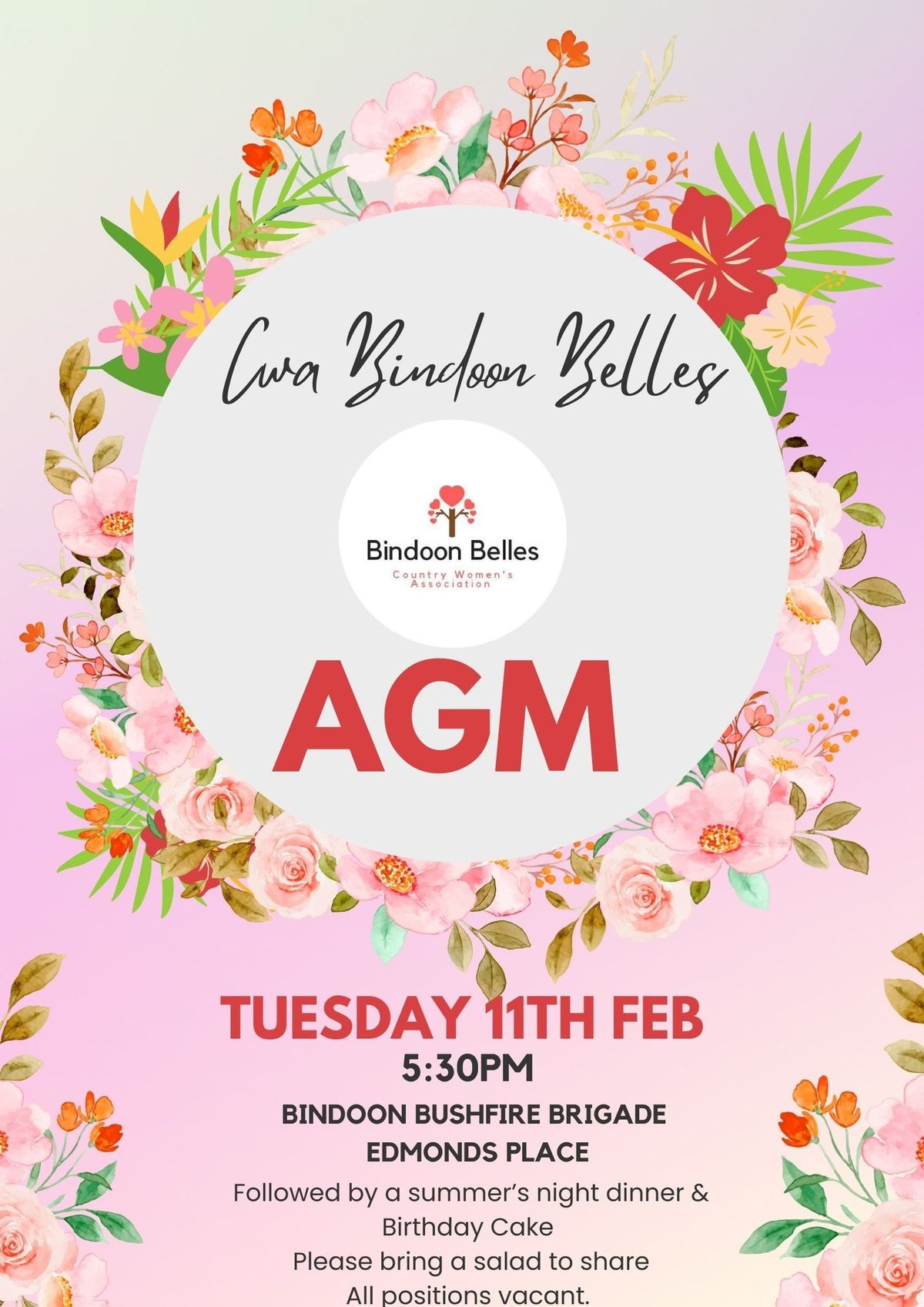 CWA BINDOON BELLES AGM