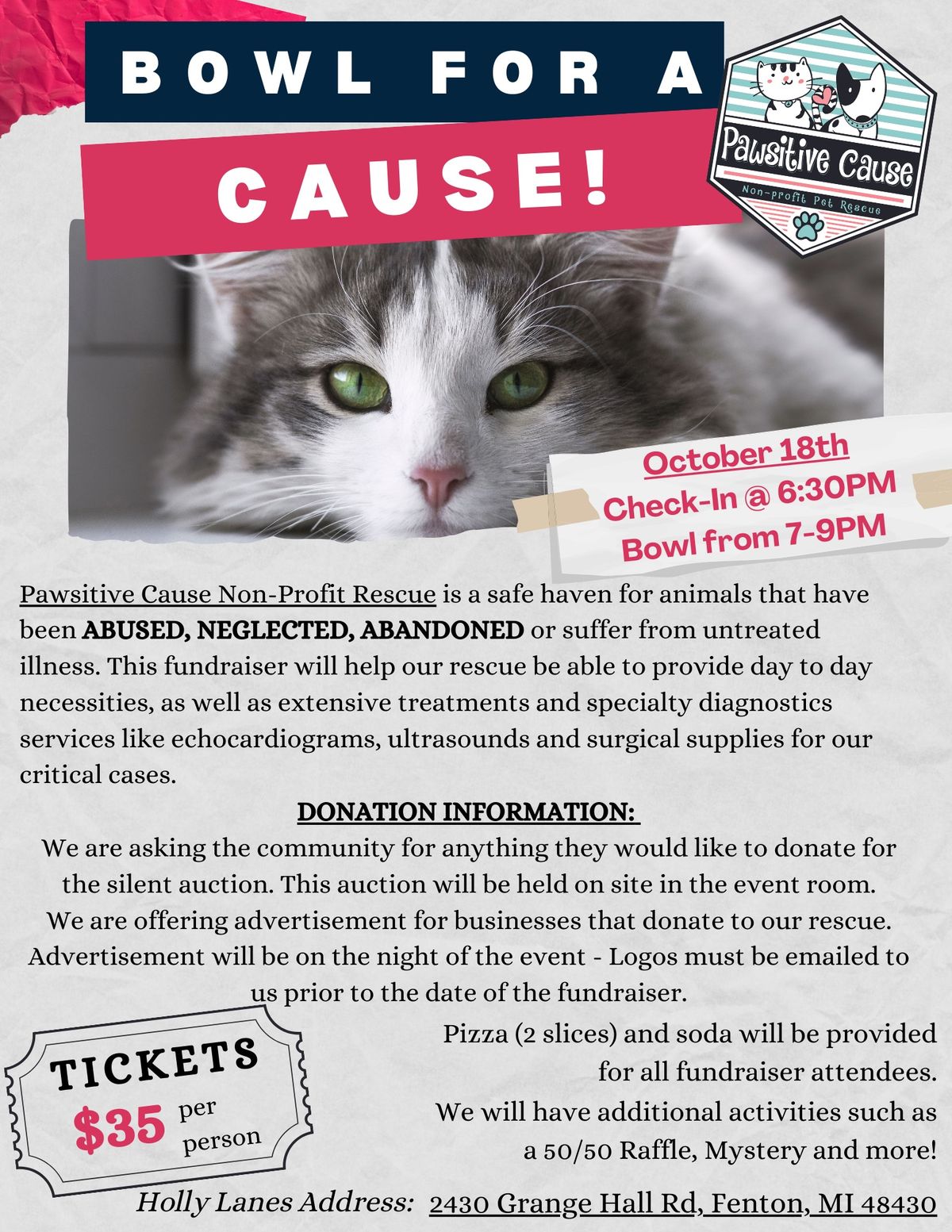 Pawsitive Cause Bowling Alley Fundraiser 