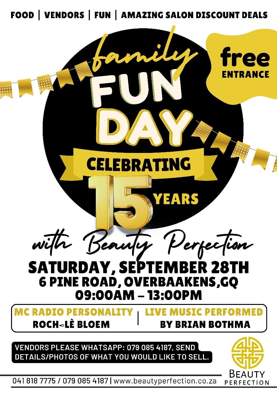 Family Fun Day Market celebrating 15 years of Beauty Perfection