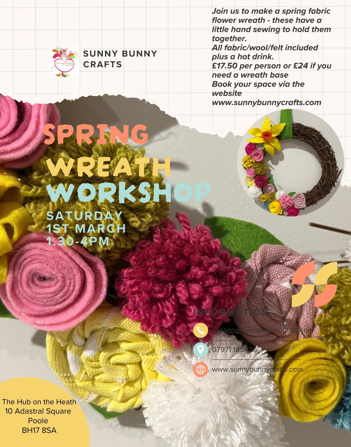 Spring fabric wreath 