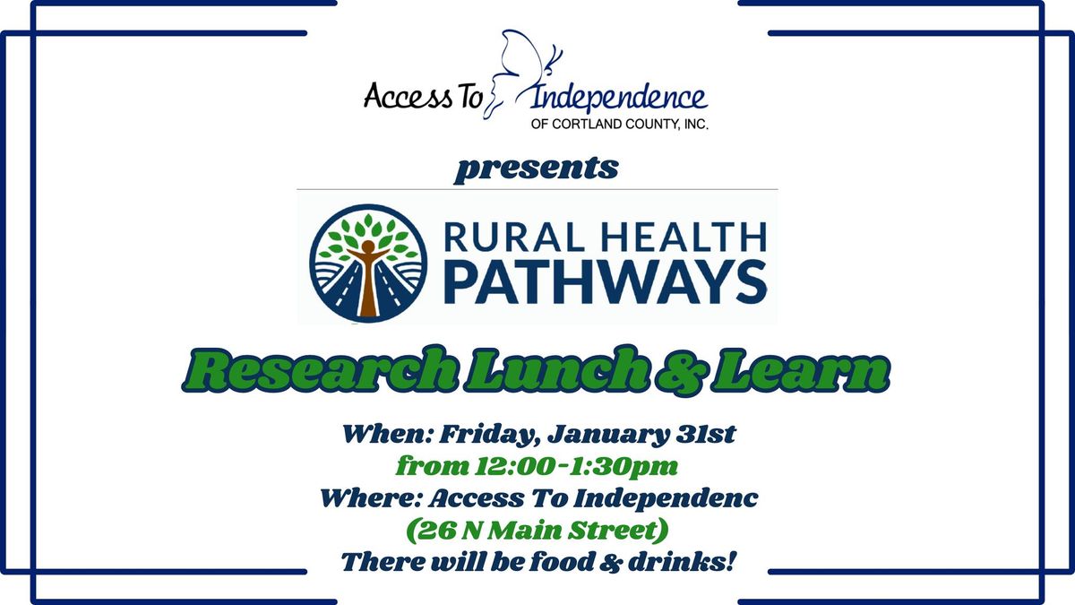 Rural Health Pathways Research Lunch & Learn