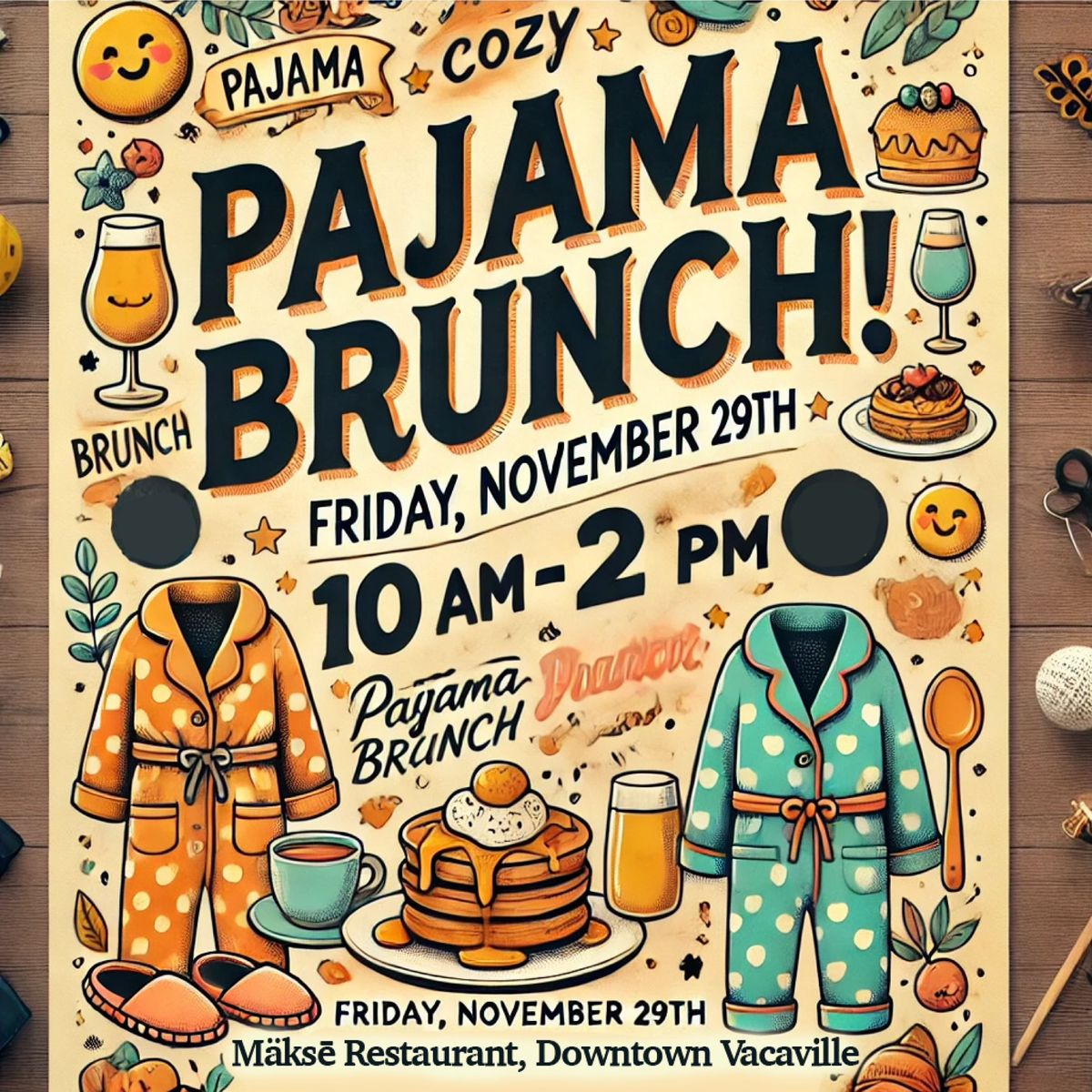 Pajama Brunch after Thanksgiving at M\u00e4ks\u0113 Restaurant Downtown Vacaville