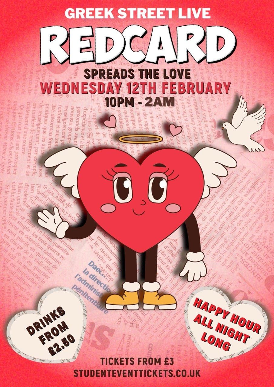 REDCARD SPORTS NIGHT @ GREEK STREET LIVE - WEDNESDAY 12TH FEBRUARY