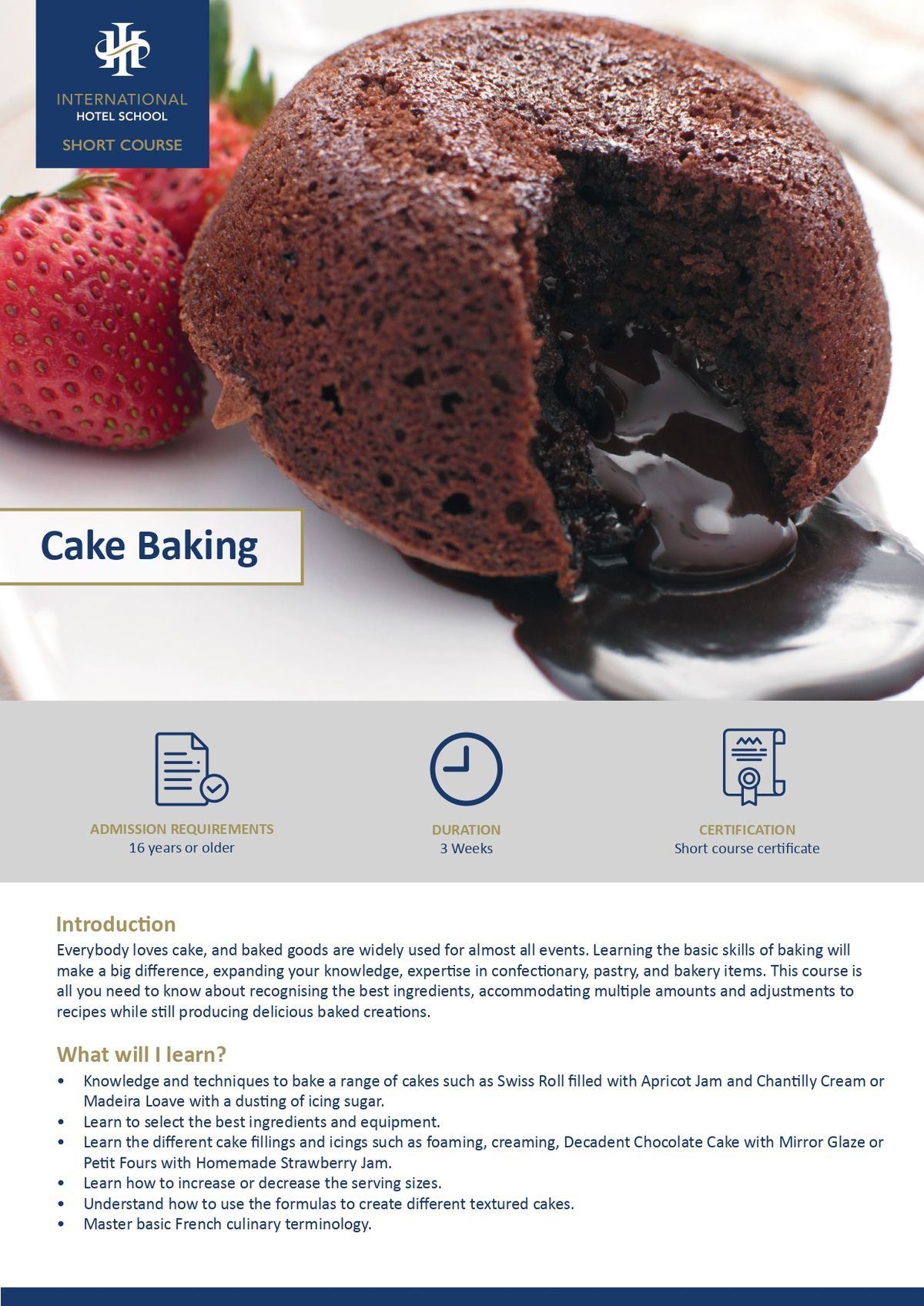 Cake Baking - Short Learning Program 