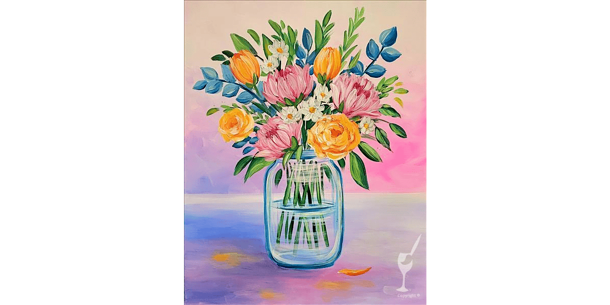 Beautiful Nostalgic Flower Bouquet - Paint and Sip in San Antonio | Classpop!\u2122