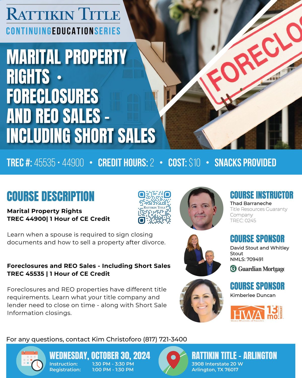 Marital Property Rights \u2022 Foreclosures and REO Sales - Including Short Sales