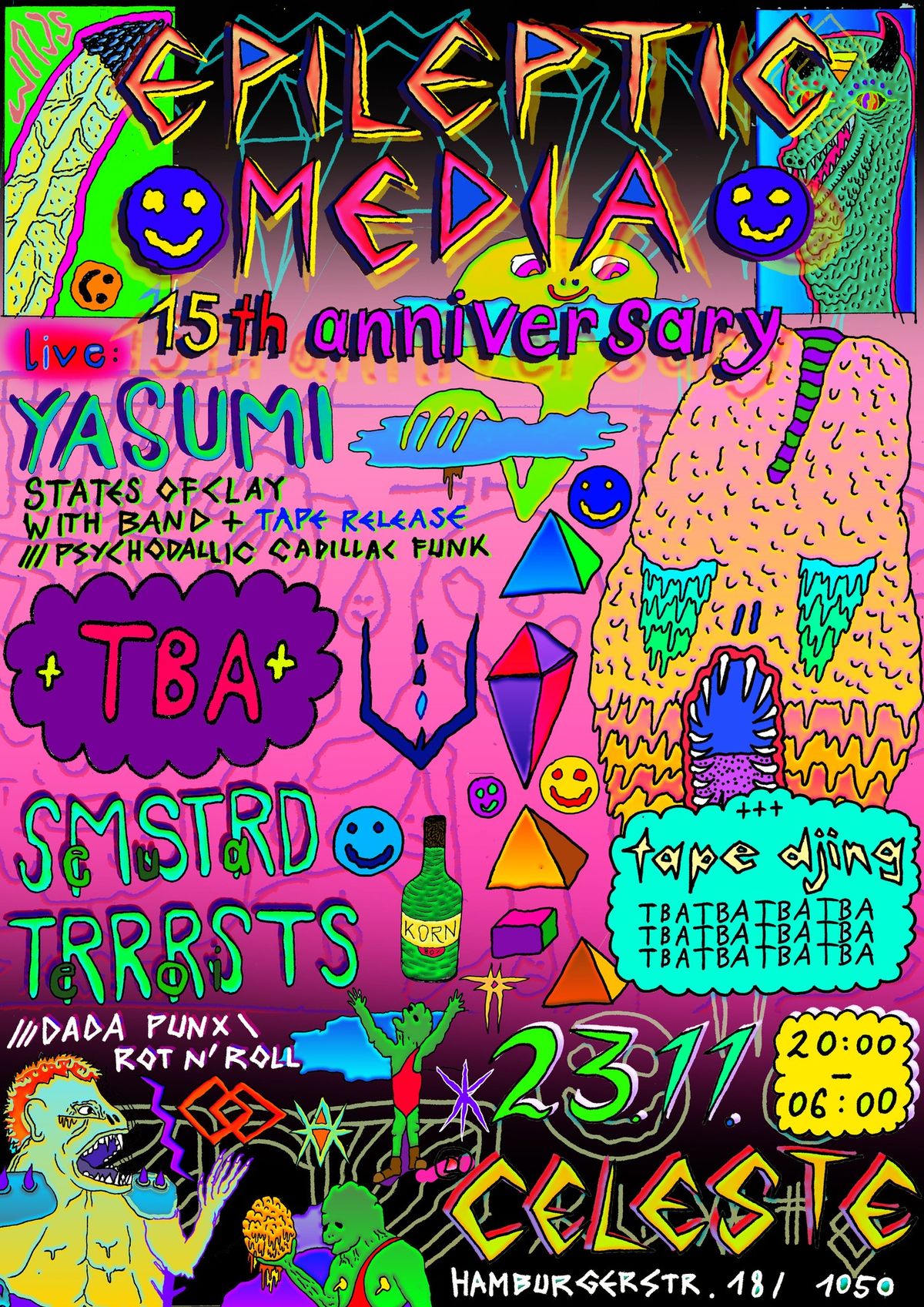 Epileptic Media 15th Anniversary | Yasumi, IEOGM, SeMustardTerrorists, keinponny, Tape DJing, amm.