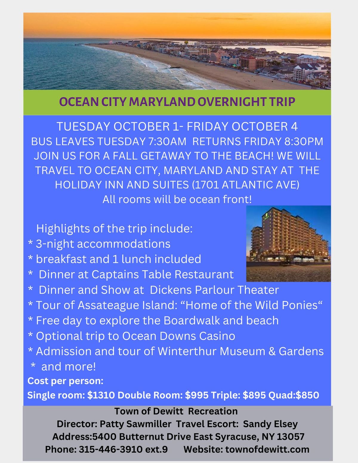 Ocean City Maryland Overnight Trip 