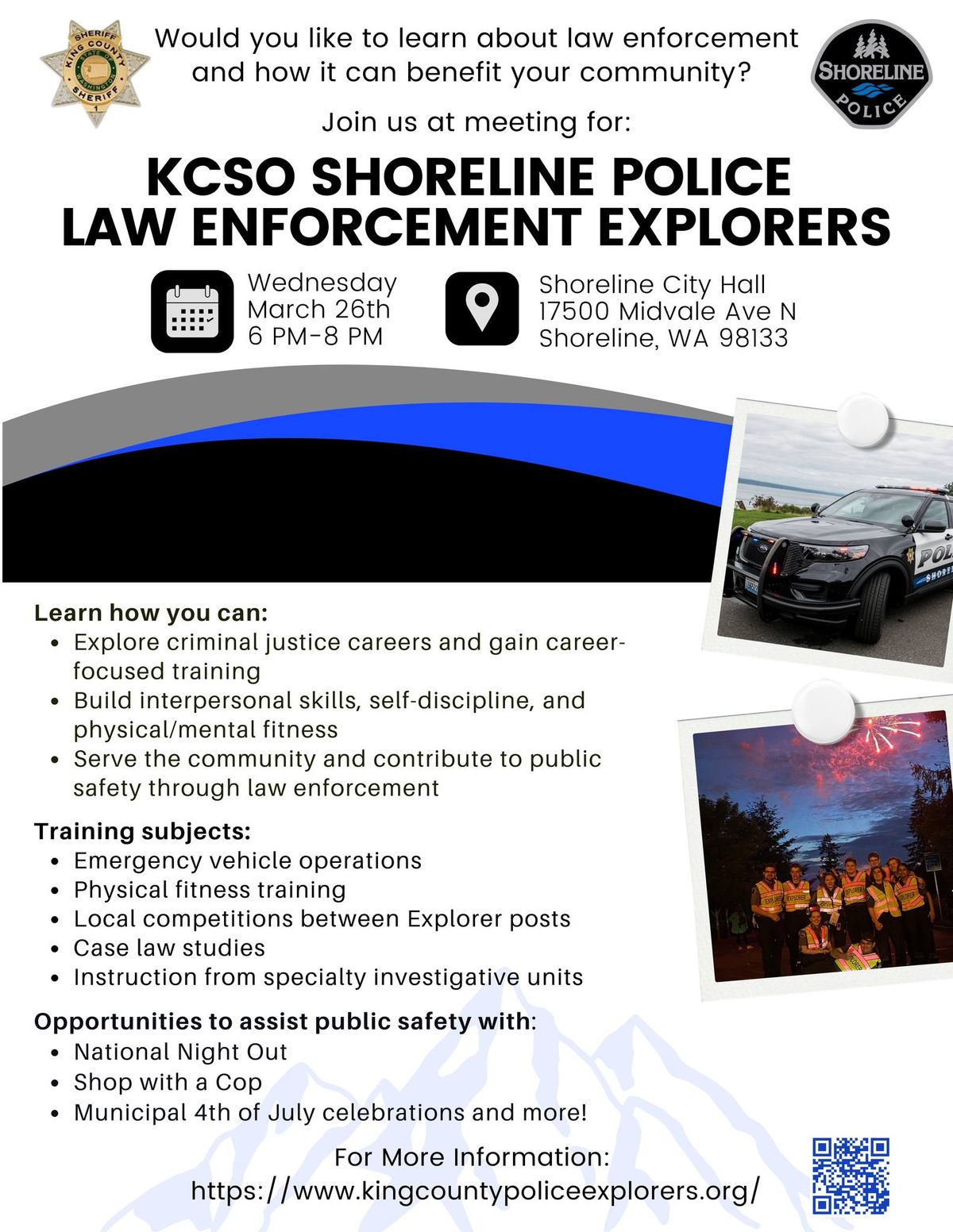 Shoreline PD Explorer Post Meeting