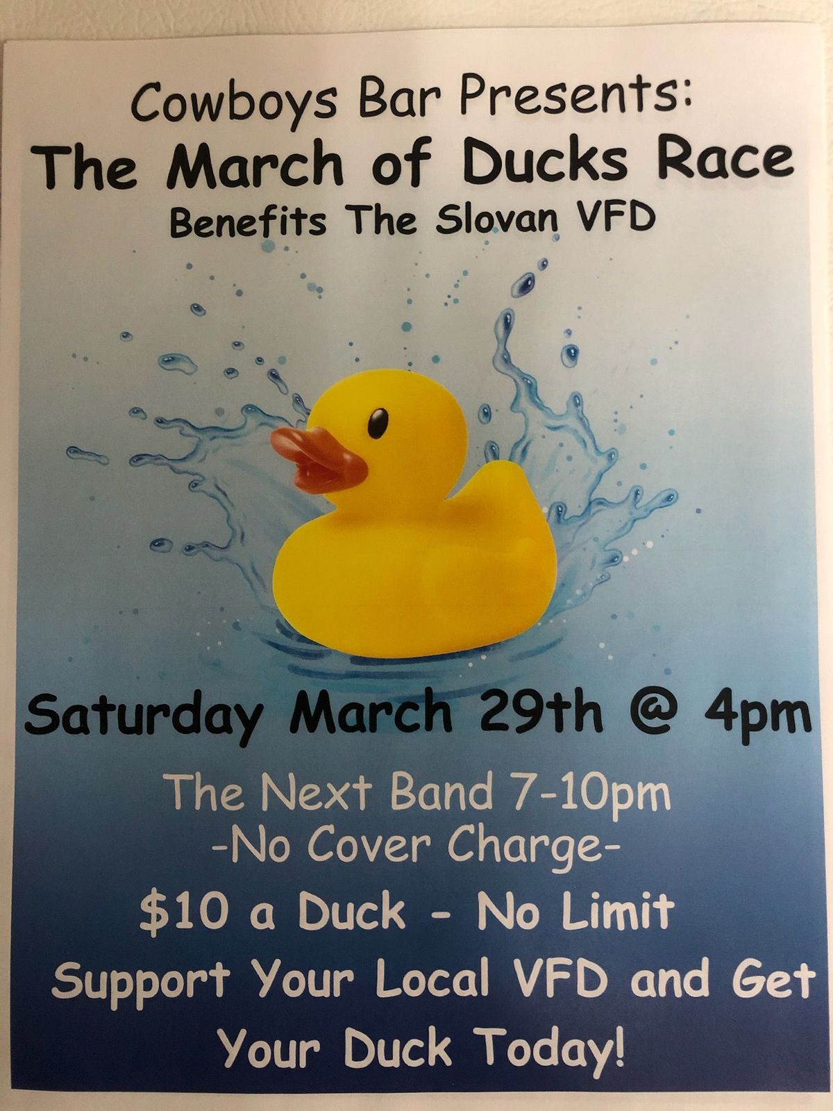 THE NEXT @ COWBOYS BAR MARCH OF DUCKS RACE