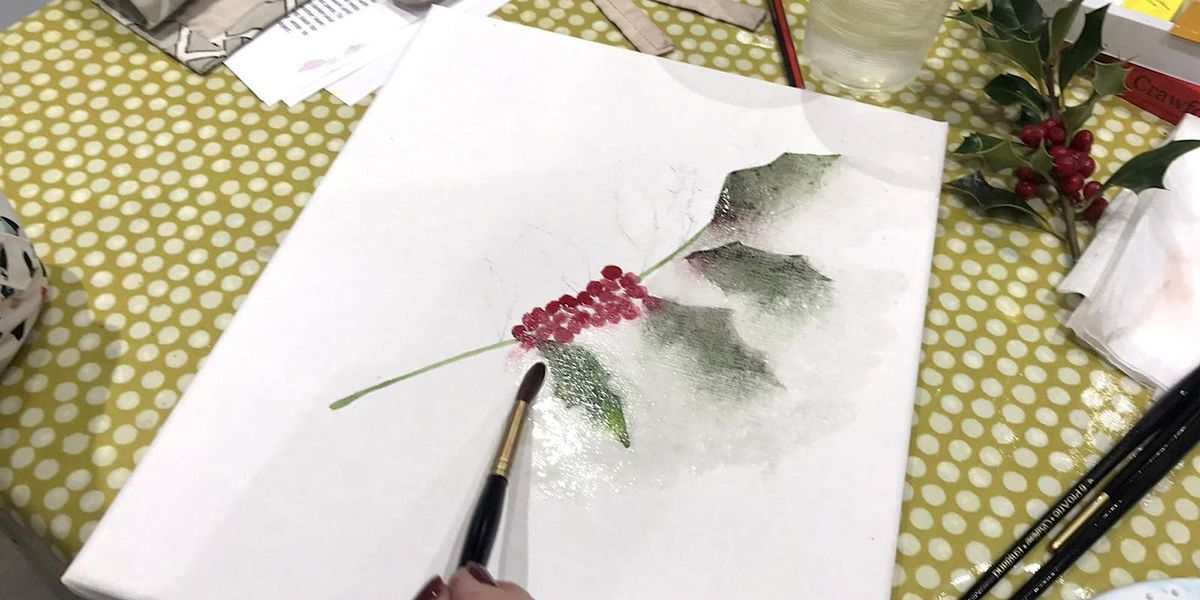 Festive Floral Watercolour Painting