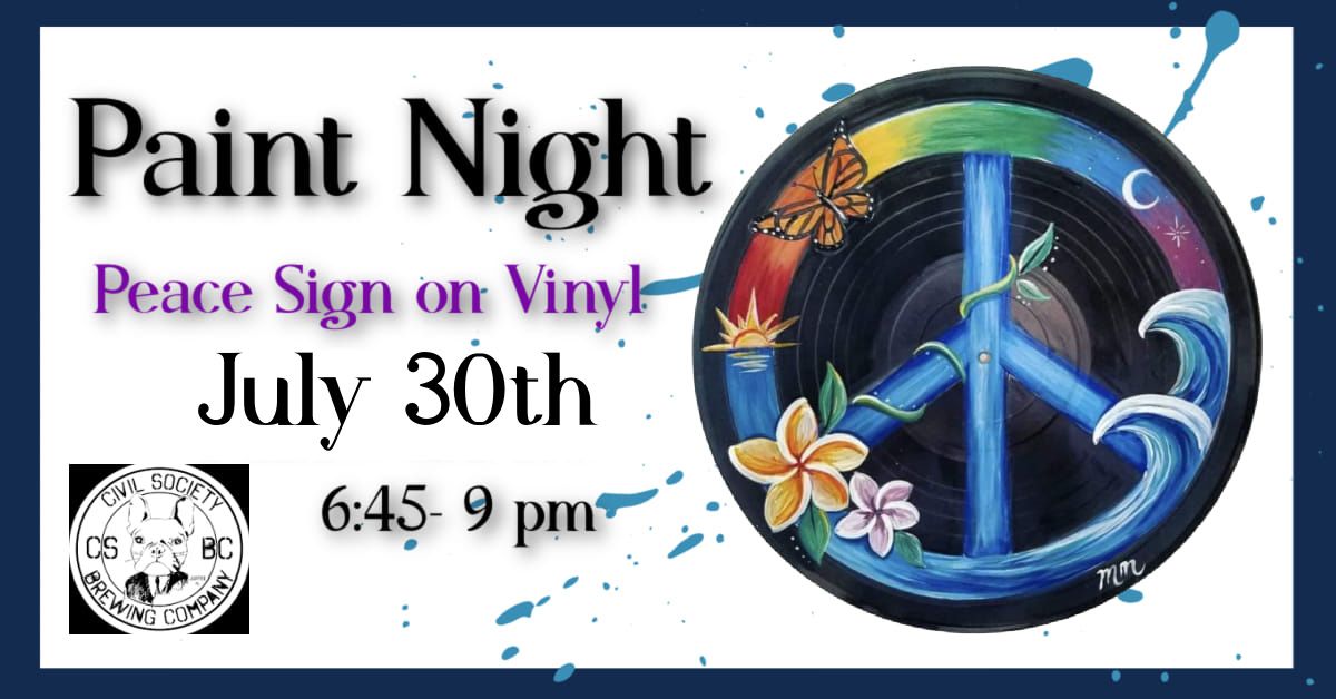 Peace Sign Vinyl Record Paint Night 