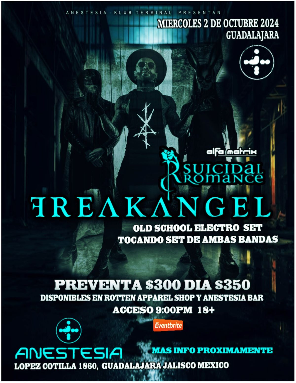 FREAKANGEL \/ SUICIDAL ROMANCE En GUADALAJARA  2 DE OCTUBRE 2024