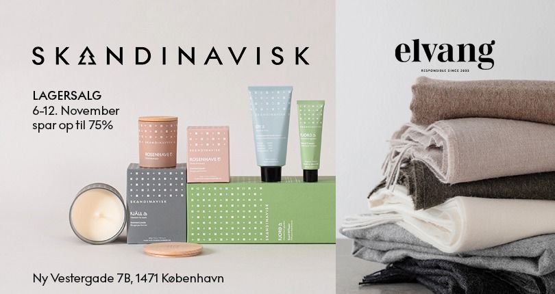 SKANDINAVISK + Elvang lagersalg i K\u00f8benhavn