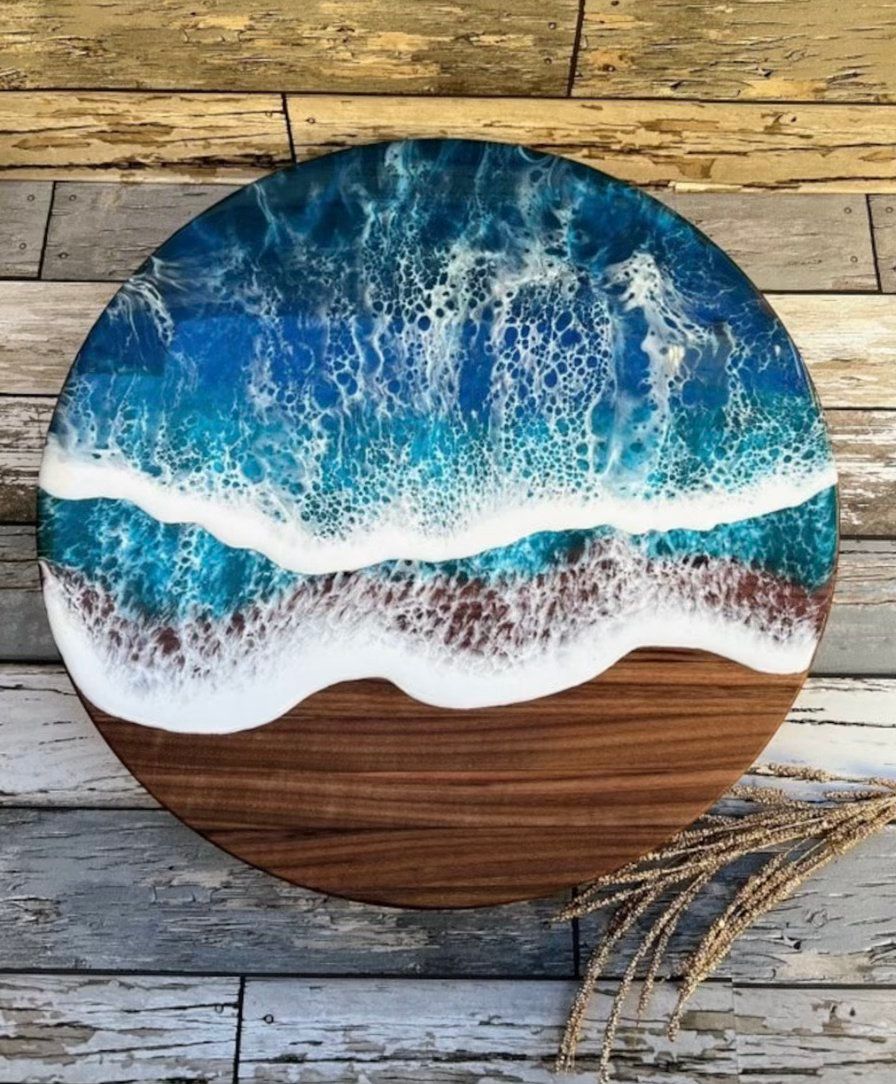 SOLD OUT! Ocean Resin Pour Lazy Susan or Clock.