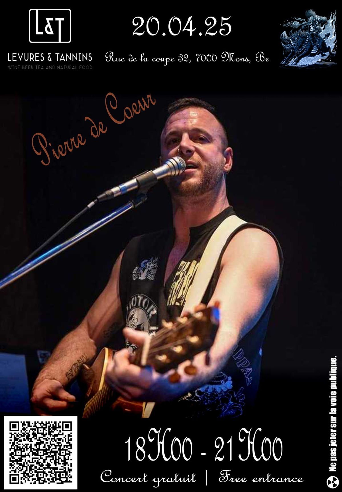 Pierre de Coeur | Concert | Levure & Tannins | Mons