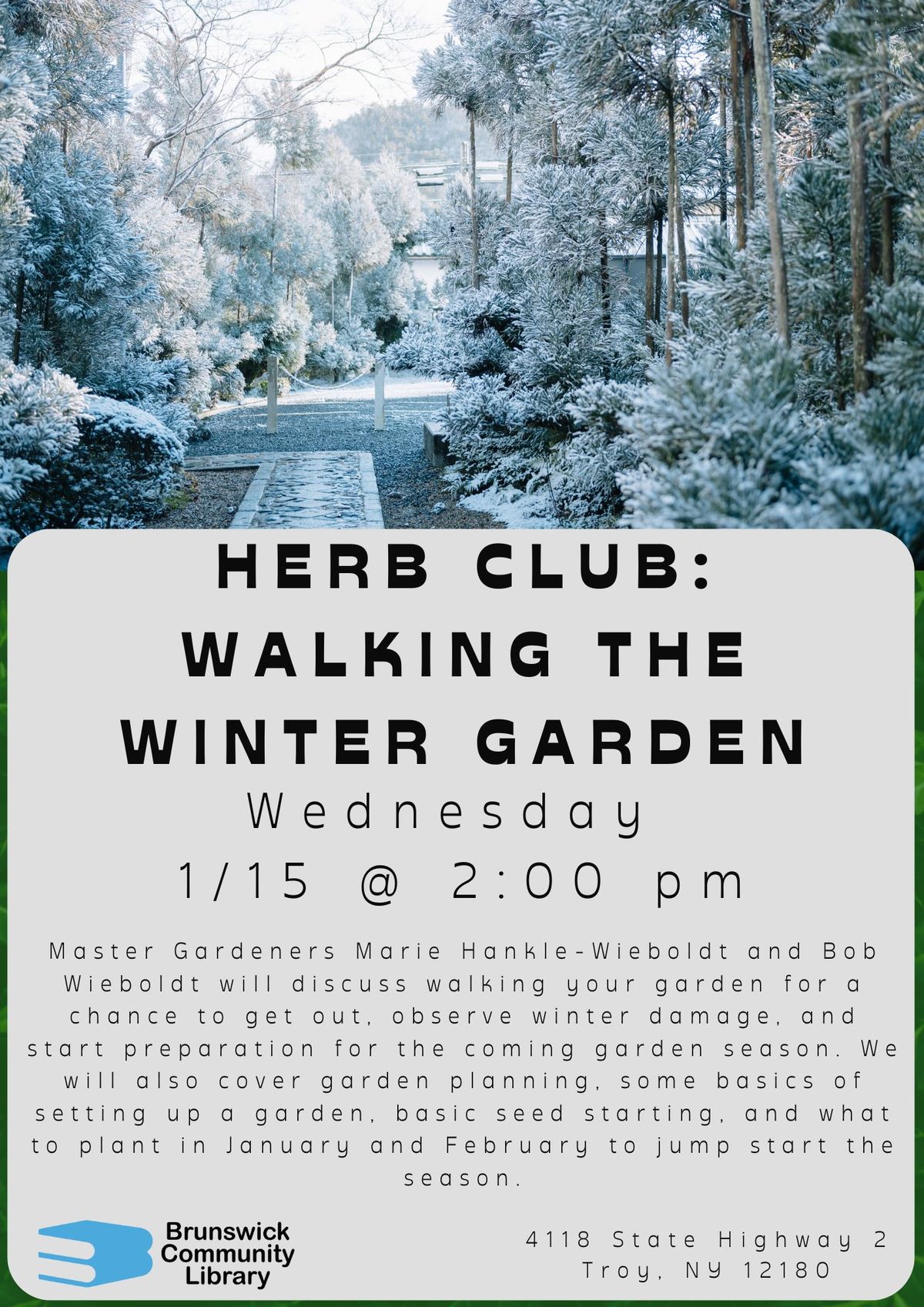 Herb Club: Walking the Winter Garden