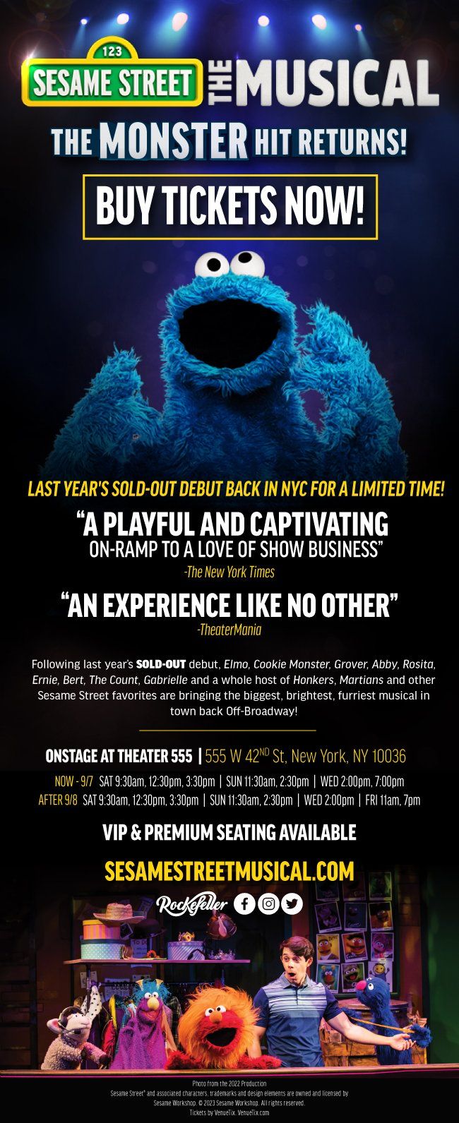 Sesame Street The Musical at Kennedy Center Terrace Theater