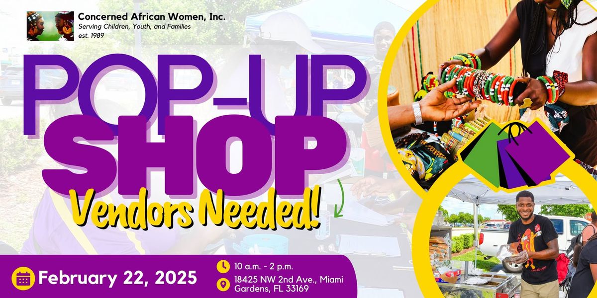 Pop Up Shop: VENDORS NEEDED