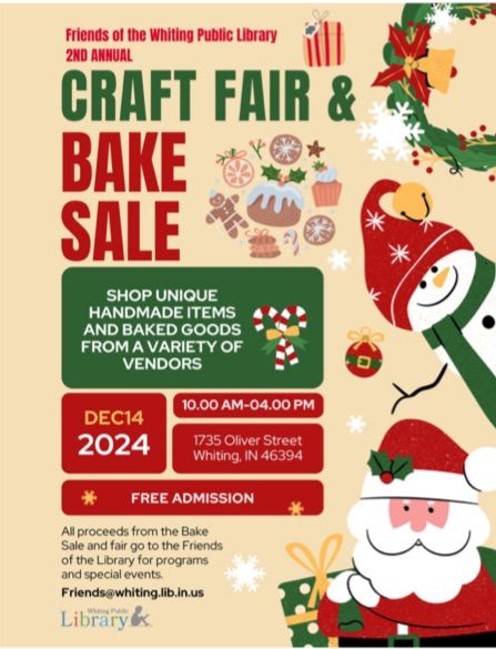 Friends of The Whiting Public Library Craft Fair & Bake Sale