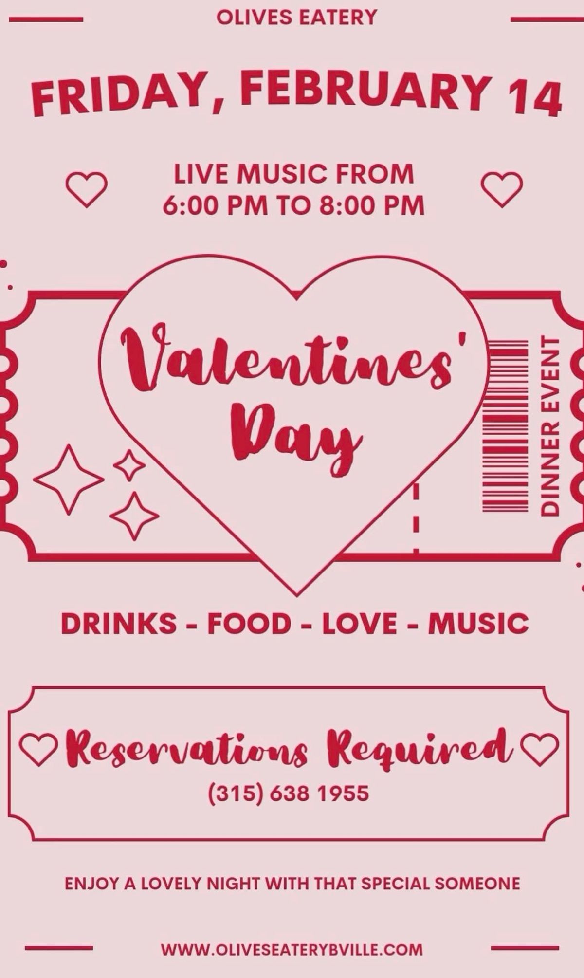 Valentine\u2019s Day! With live music!! 