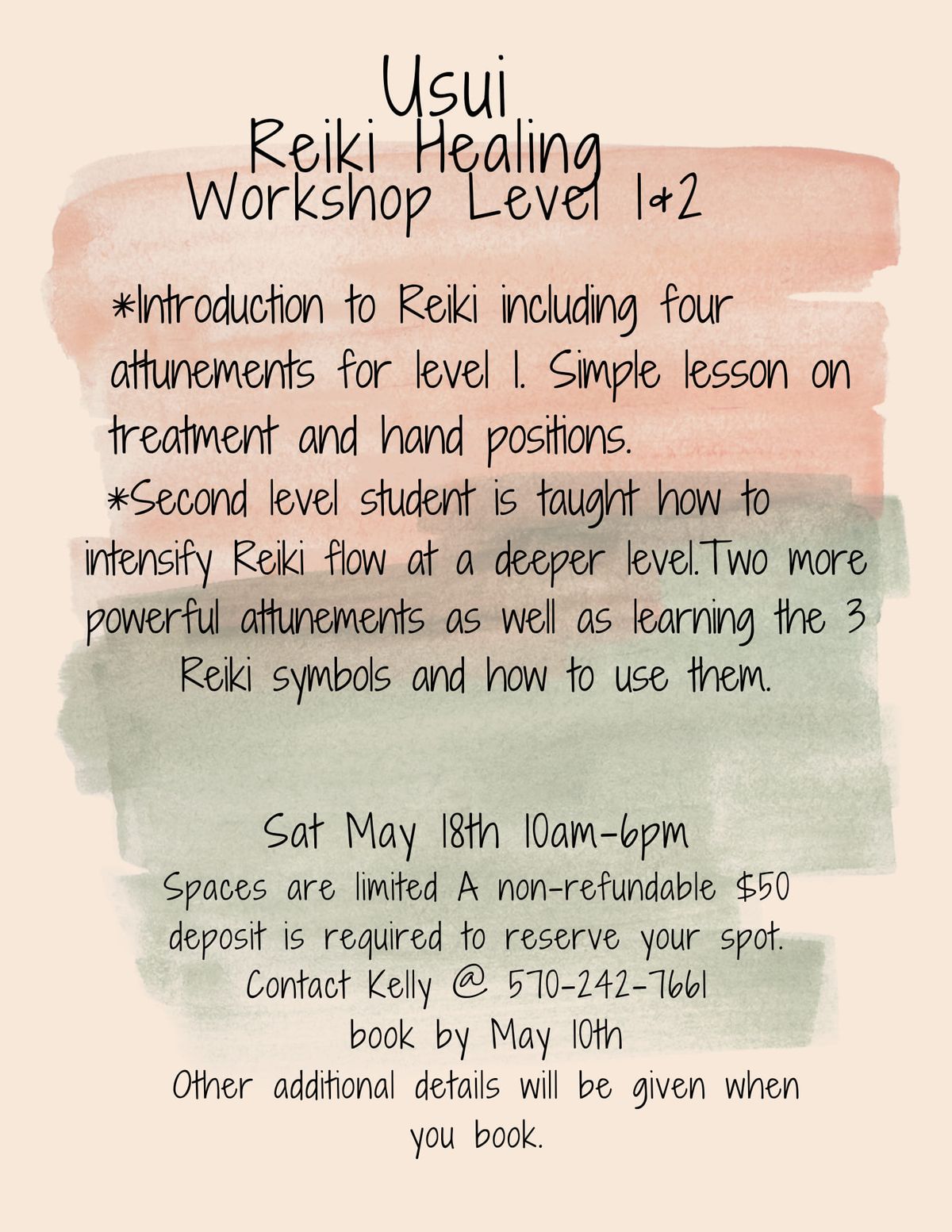 Usui Reiki Level 1 & 2 Workshop