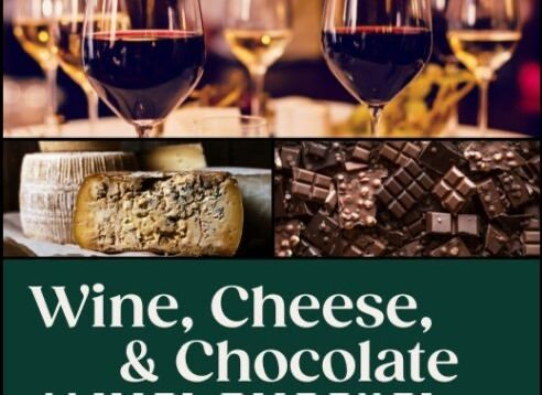 Wine, cheese and chocolate pairing 