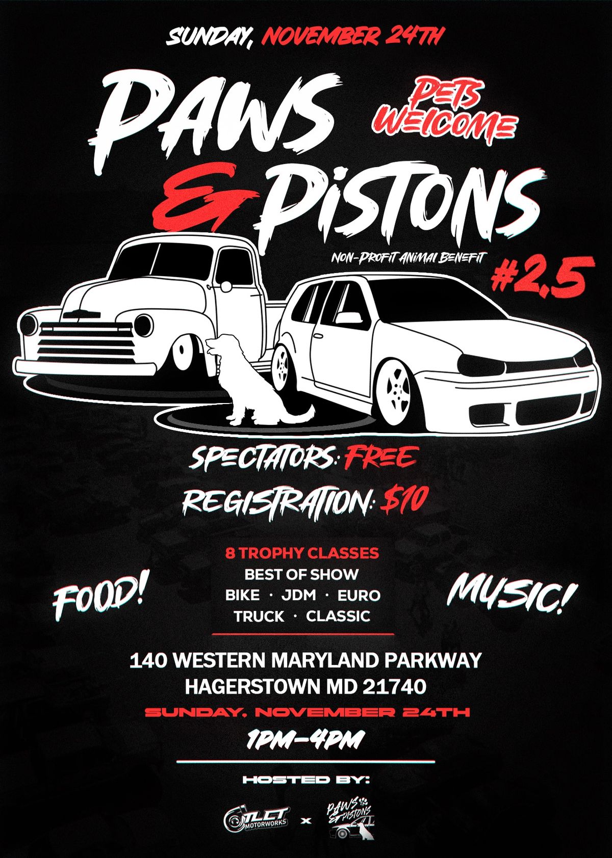 Paws and pistons 2.5  non profit car show 