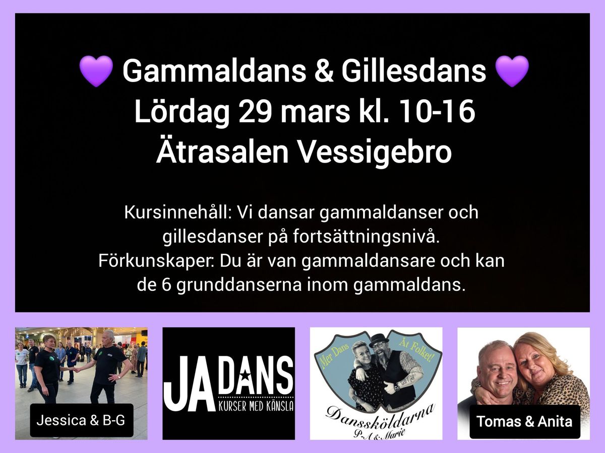 \ud83d\udc9c Gammaldans & Gillesdans \ud83d\udc9c p\u00e5 forts\u00e4ttningsniv\u00e5, \u00c4trasalen Vessigebro 