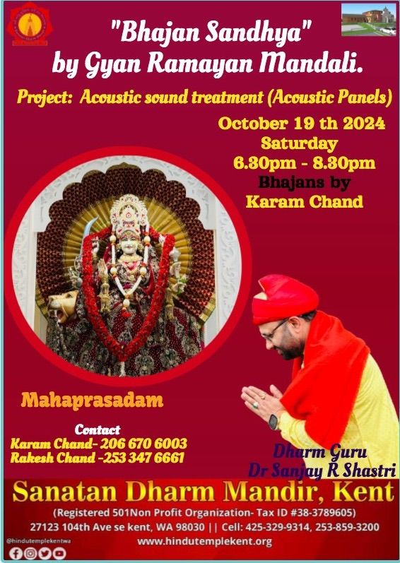 "Bhajan Sandhya" by Gyan Ramayan Mandali.\u2014 Project: Accustic sound treatment (Accustic Panels)