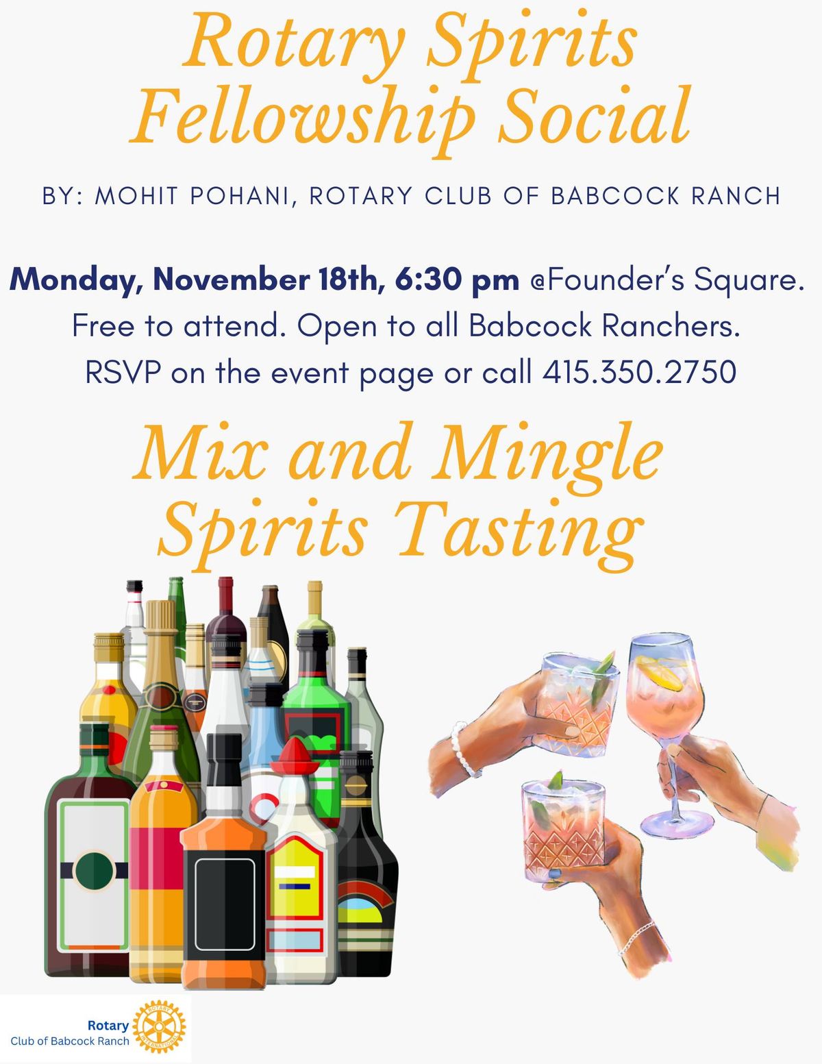 Rotary Spirits Fellowship Social - Mix & Mingle Spirits Tasting