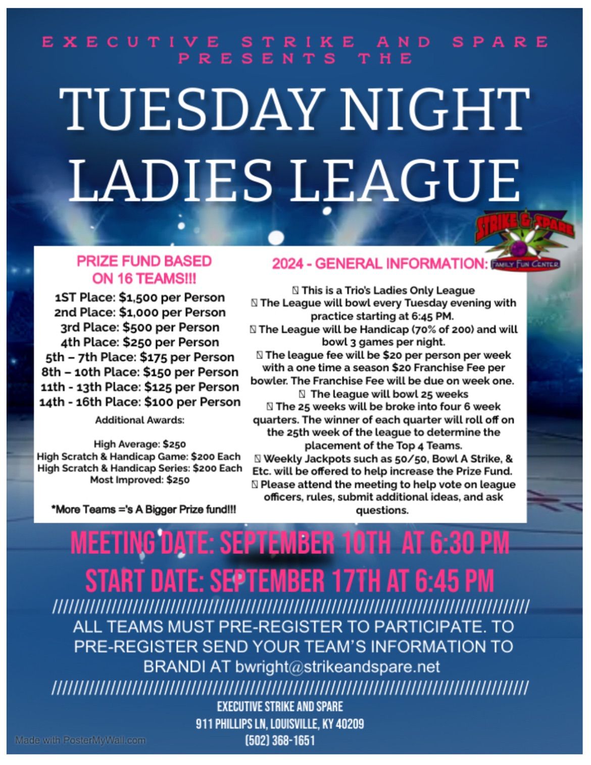 Tuesday Night Ladies League - 2024 