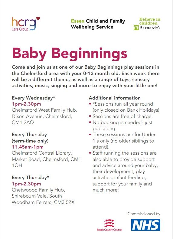 Baby Beginnings- weekly play group for 0-12 month olds @ Chelmsford Library