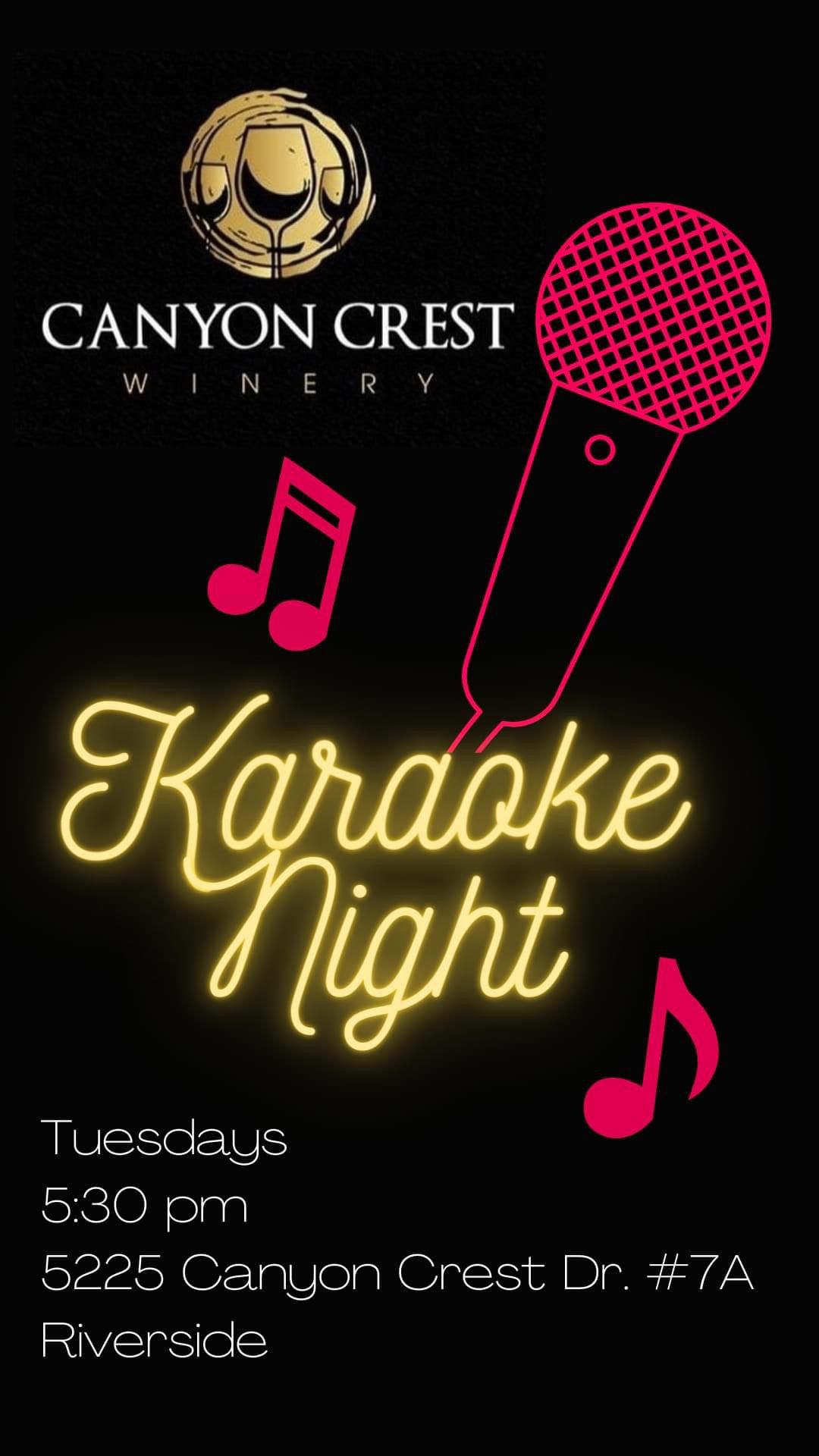 Canyon Crest Winery Karaoke Night