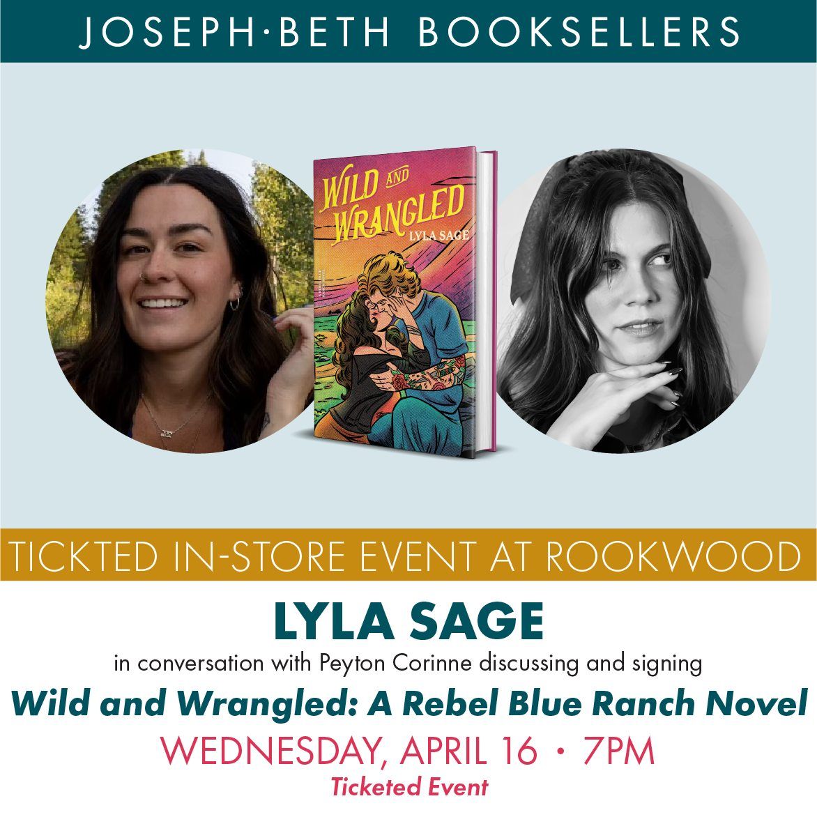 Lyla Sage in conversation with Peyton Corinne discussing and signing Wild and Wrangled: A Rebel Blue