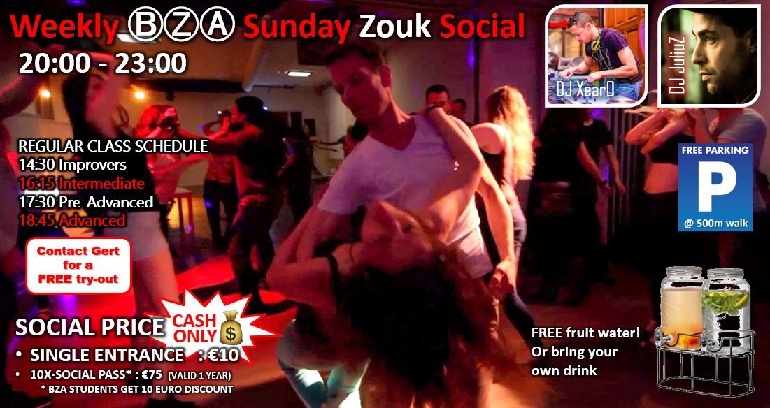 BZA Sunday Zouk Social - DEC 8 - Your Weekly Zouk Vitamins!