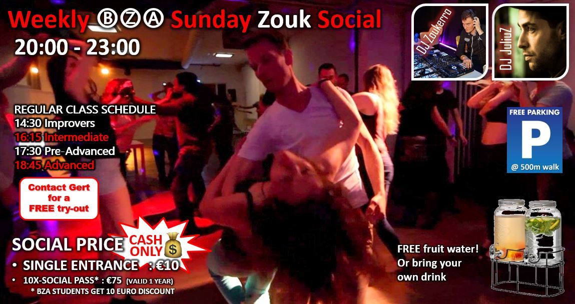 BZA Sunday Zouk Social - DEC 8 - Your Weekly Zouk Vitamins!