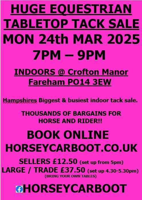 HUGE EQUESTRIAN INDOOR TACK SALE MAR 24TH 2025