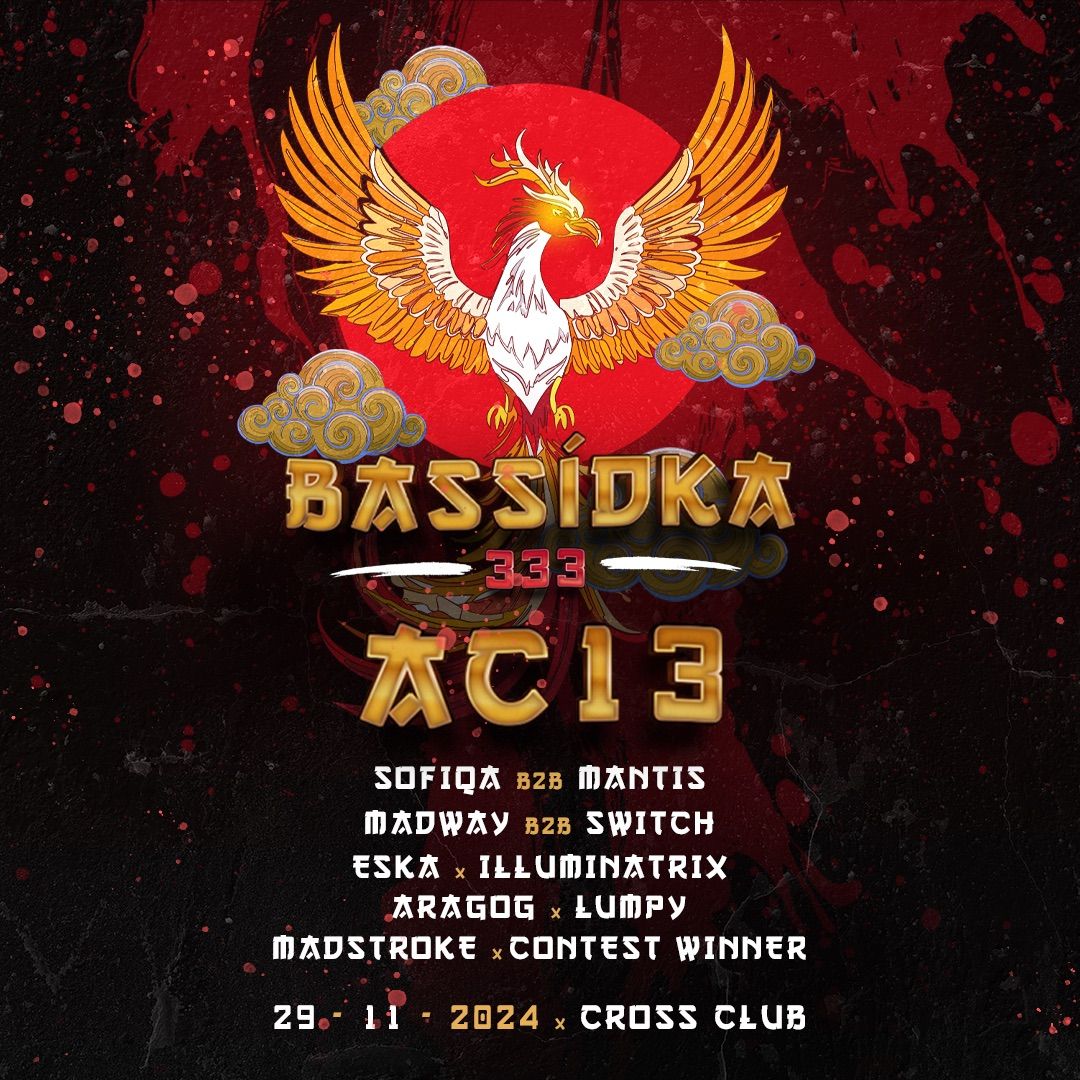 BASS\u00cdDKA presents: 333 w\/ AC13 (UK) | Cross Club 29.11.2024 \ud83d\udc26\u200d\ud83d\udd25 