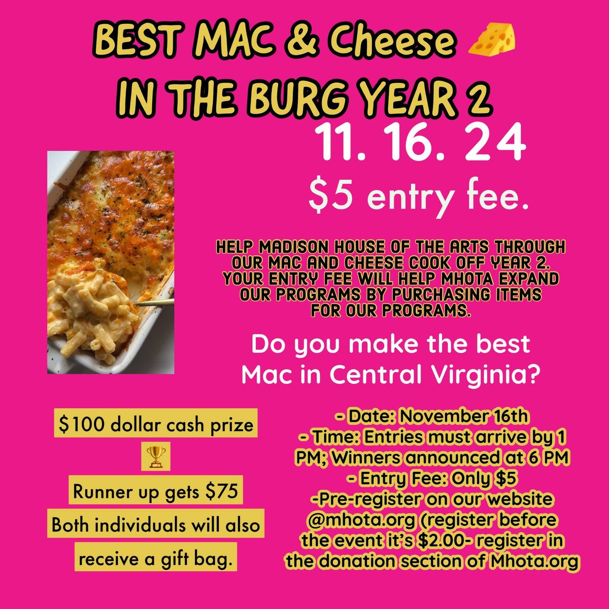 "Join Us for the Mac and Cheese Cook-Off Year 2!"