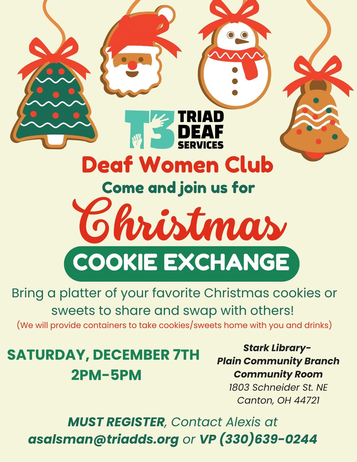 TRIAD Deaf Women Club; Cookie Exchange!