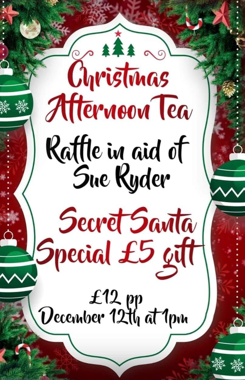 Christmas afternoon tea in aid of Sue Ryder