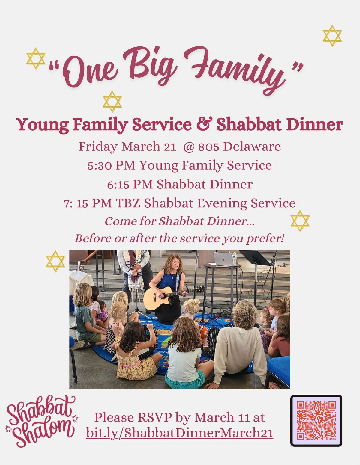 \u2018One Big Family\u2019 Young Family Shabbat \ud83e\udd73