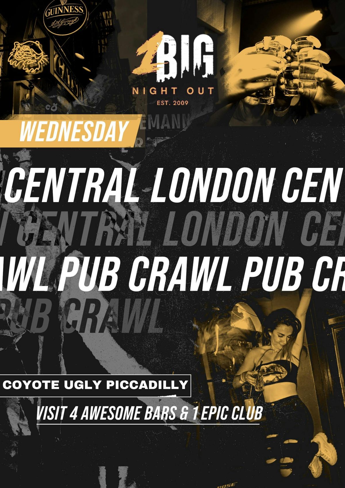 1BNO CENTRAL LONDON PUB CRAWL - WEDNESDAY 12TH MARCH