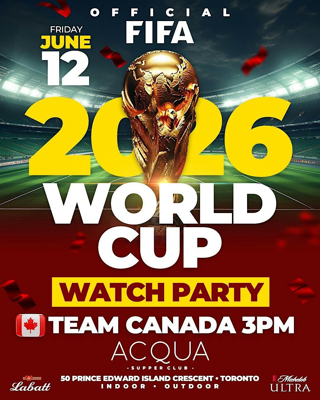 TORONTO 2026 GAME DAY PARTY WELCOME TO CANADA