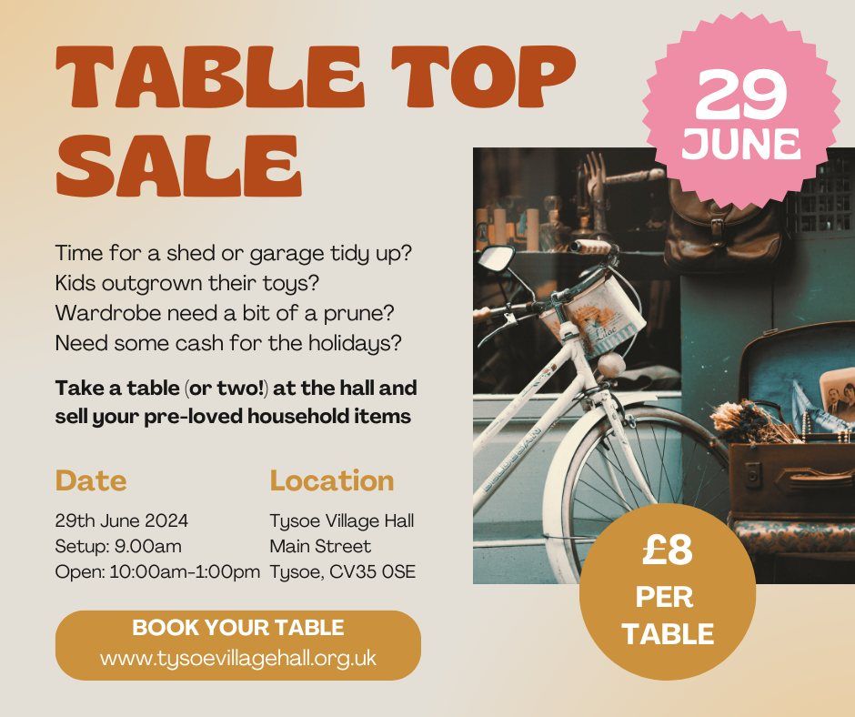 Table Top Sale - 29th June 2024