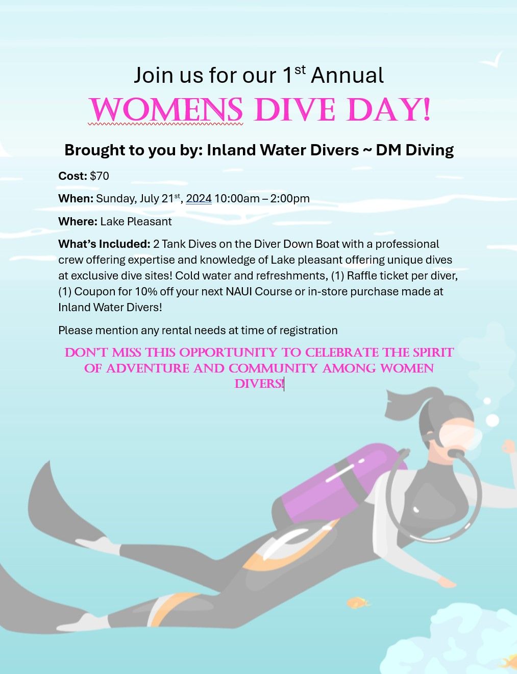 Women\u2019s Dive Day